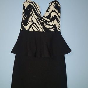Zebra stripe short fitted dress.